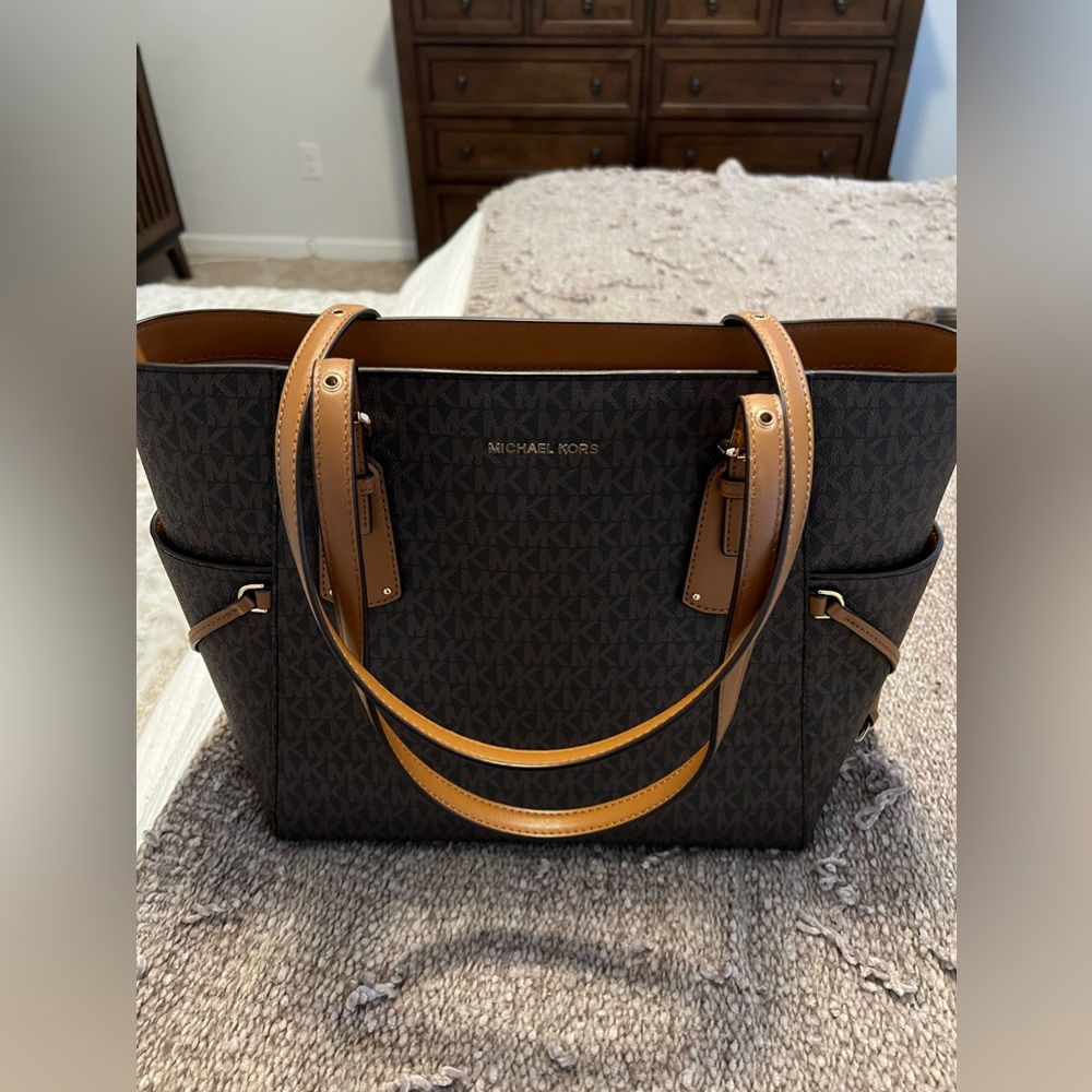 Michael Kors Dark Brown and Tan Tote